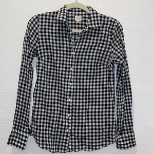Gingham Print Button Up